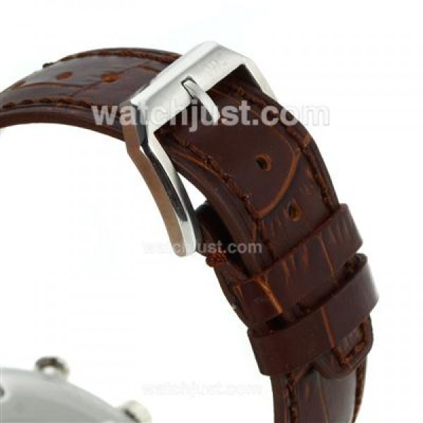 IWC Portofino Working Chronograph with Black Dial-Leather Strap
