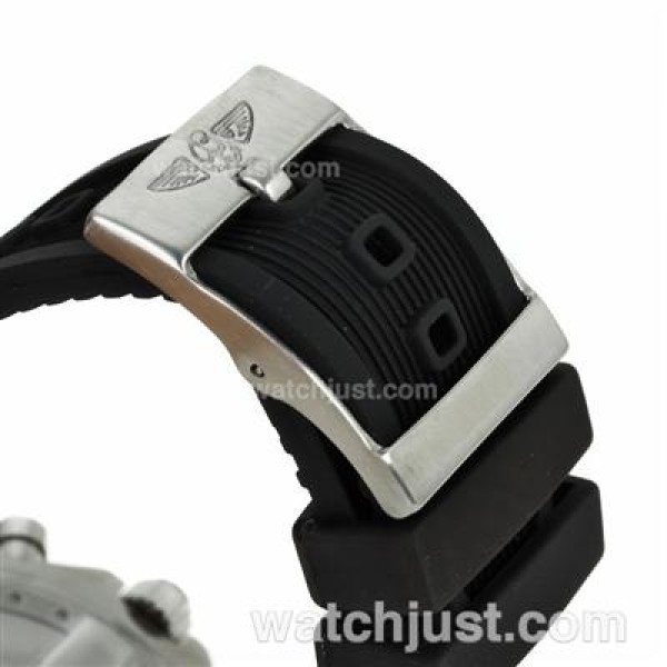Breitling Chronospace Working Chronograph with White Dial-Rubber Strap
