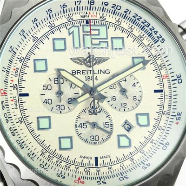 Breitling Chronospace Working Chronograph with White Dial-Rubber Strap