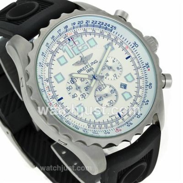 Breitling Chronospace Working Chronograph with White Dial-Rubber Strap