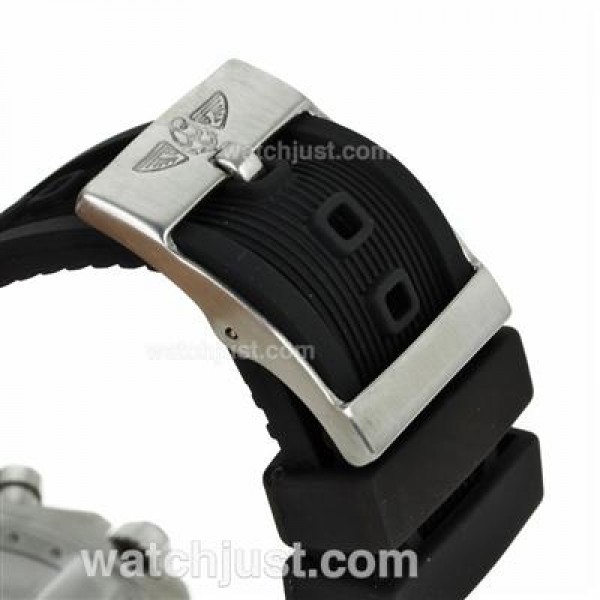 Breitling Chronospace Working Chronograph with Black Dial-Rubber Strap