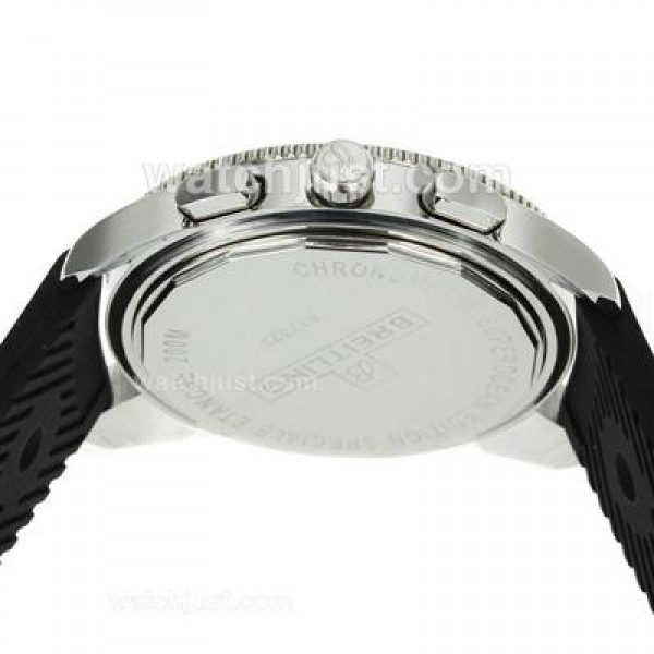 Breitling Super Ocean Working Chronograph with Black Dial-Rubber Strap