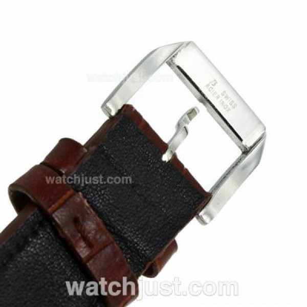 IWC Portuguese Working Chronograph Rose Gold Markers with White Dial-Leather Strap