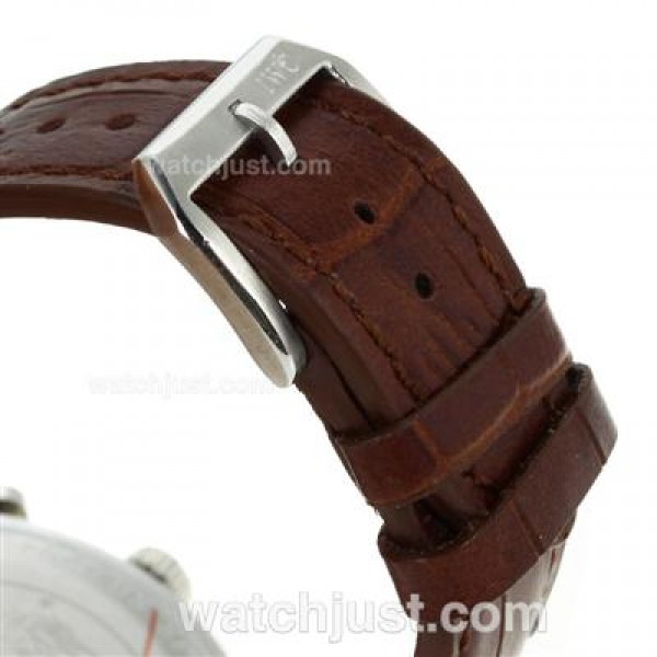 IWC Portuguese Working Chronograph Rose Gold Markers with White Dial-Leather Strap