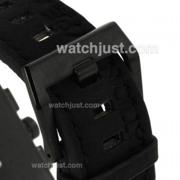 Bell & Ross BR03-94 Working Chronograph PVD Case Yellow Markers with Black Dial-Leather Strap