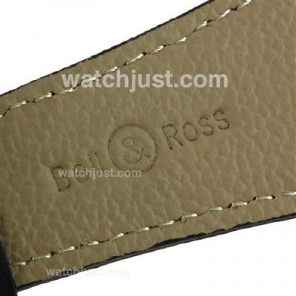 Bell & Ross BR03-94 Working Chronograph PVD Case Yellow Markers with Black Dial-Leather Strap