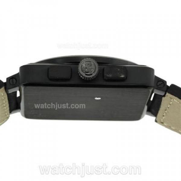 Bell & Ross BR03-94 Working Chronograph PVD Case Yellow Markers with Black Dial-Leather Strap