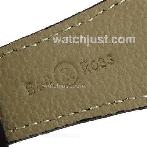 Bell & Ross BR03-94 Working Chronograph PVD Case Gray Markers with Black Dial-Leather Strap