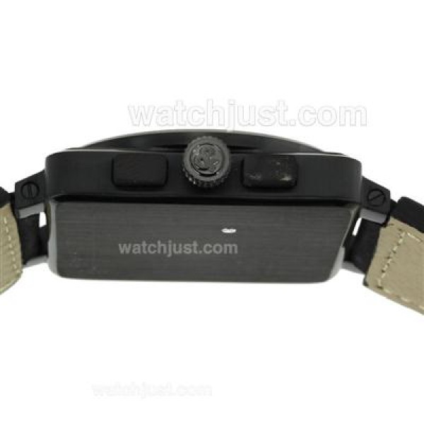 Bell & Ross BR03-94 Working Chronograph PVD Case Gray Markers with Black Dial-Leather Strap
