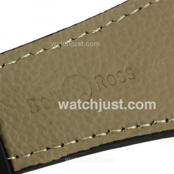Bell & Ross BR03-94 Working Chronograph Yellow Markers with Black Dial-Leather Strap