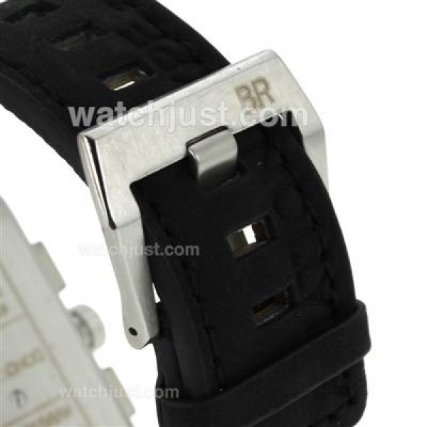 Bell & Ross BR03-94 Working Chronograph Yellow Markers with White Dial-Leather Strap