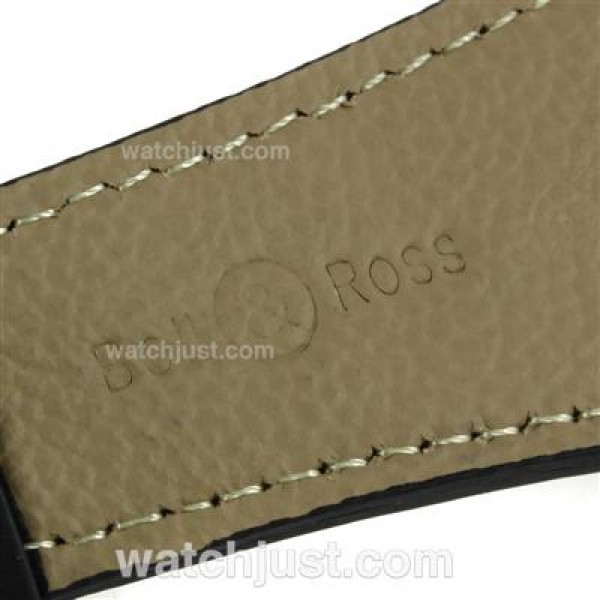 Bell & Ross BR03-94 Working Chronograph Yellow Markers with White Dial-Leather Strap