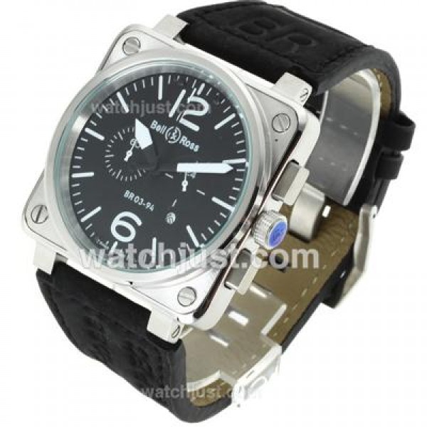 Bell & Ross BR03-94 Working Chronograph Yellow Markers with White Dial-Leather Strap