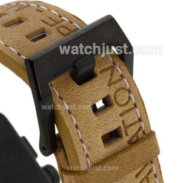 Bell & Ross BR03-94 Working Chronograph PVD Case White Markers with Black Dial-Leather Strap