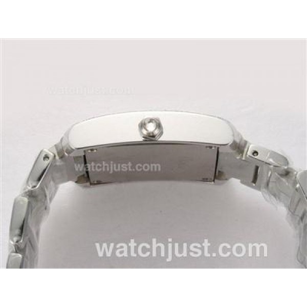 Cartier Tank Two Tone with Diamond Bezel-White Dial