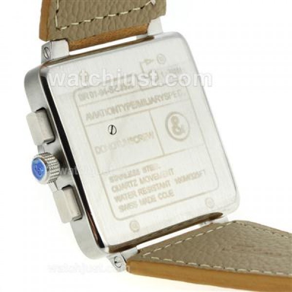 Bell & Ross BR03-94 Working Chronograph White Markers with Black Dial-Leather Strap