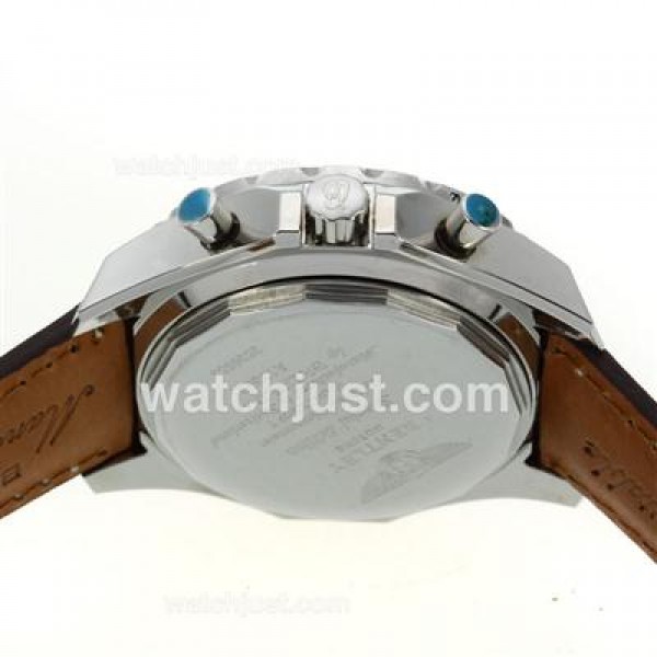 Breitling for Bentley Motors Automatic with White Dial-Leather Strap