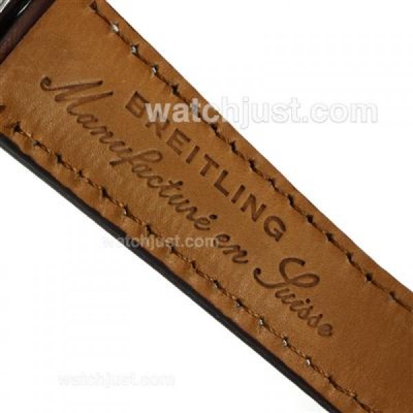 Breitling for Bentley Motors Automatic with White Dial-Leather Strap