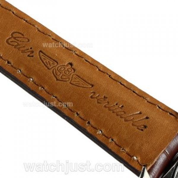 Breitling for Bentley Motors Automatic with White Dial-Leather Strap