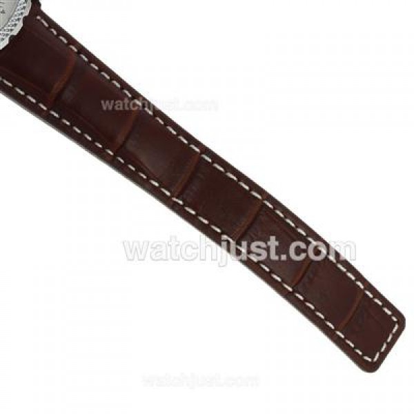 Breitling for Bentley Motors Automatic with White Dial-Leather Strap