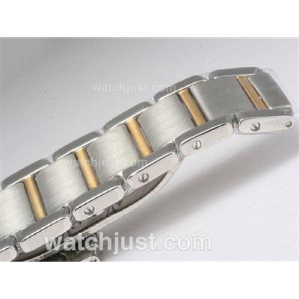 Cartier Tank Two Tone with Diamond Bezel-White Dial