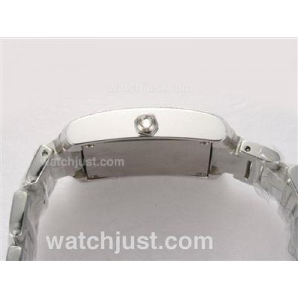 Cartier Tank Two Tone with Diamond Bezel-White Dial