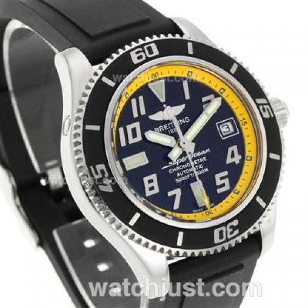 Breitling Super Ocean Steelfish Swiss ETA 2824 Movement with Black Dial-Yellow Inner Bezel
