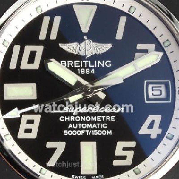 Breitling Super Ocean Steelfish Swiss ETA 2824 Movement with Black Dial-White Inner Bezel