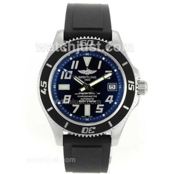 Breitling Super Ocean Steelfish Swiss ETA 2824 Movement with Black Dial-Blue Inner Bezel