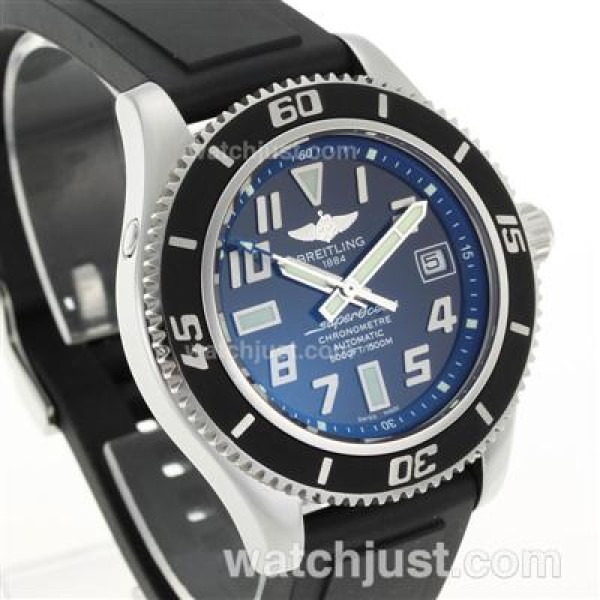 Breitling Super Ocean Steelfish Swiss ETA 2824 Movement with Black Dial-Blue Inner Bezel