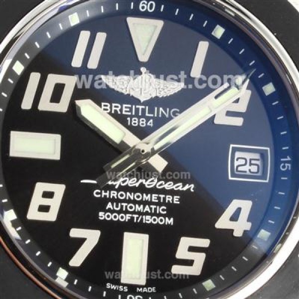 Breitling Super Ocean Steelfish Swiss ETA 2824 Movement with Black Dial-Black Inner Bezel