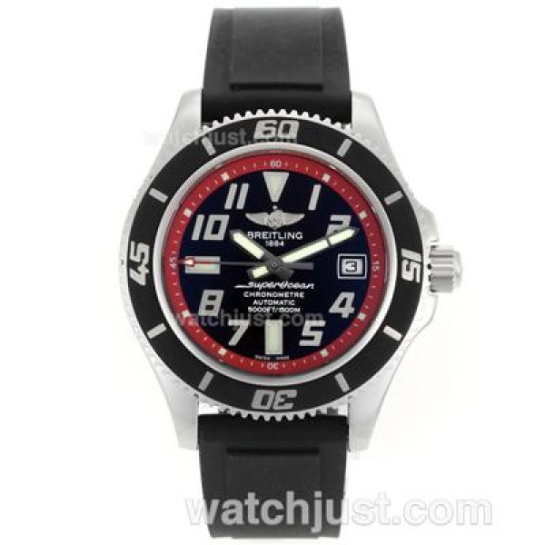 Breitling Super Ocean Steelfish Swiss ETA 2824 Movement with Black Dial-Red Inner Bezel