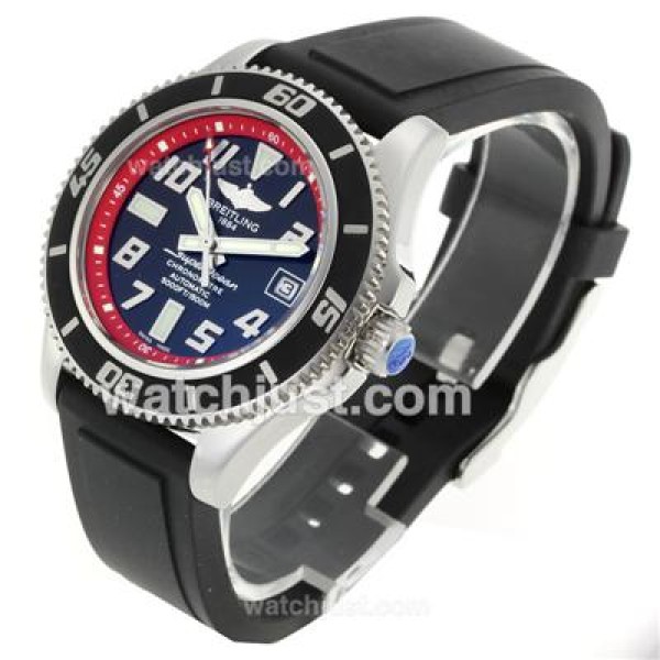 Breitling Super Ocean Steelfish Swiss ETA 2824 Movement with Black Dial-Red Inner Bezel