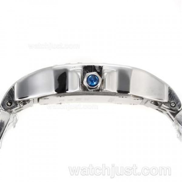 Cartier Montre Santos Demoiselle Diamond Bezel with White Dial Lady Size