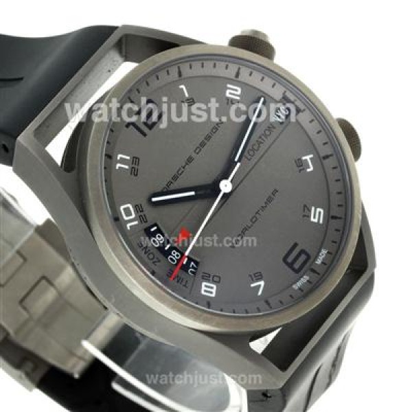 Porsche Design Worldtimer Swiss ETA 2836 Movement Titanium Case with Gray Dial-Rubber Strap