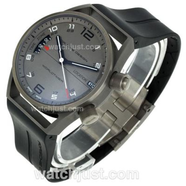 Porsche Design Worldtimer Swiss ETA 2836 Movement Titanium Case with Gray Dial-Rubber Strap