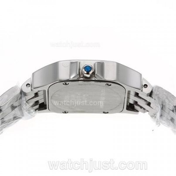 Cartier Santos 100 Two Tone with White Dial Lady Size