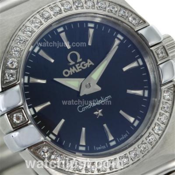 Omega Constellation Diamond Bezel Stick Markers with Black Dial-Same Chassis as ETA Version-Lady Size