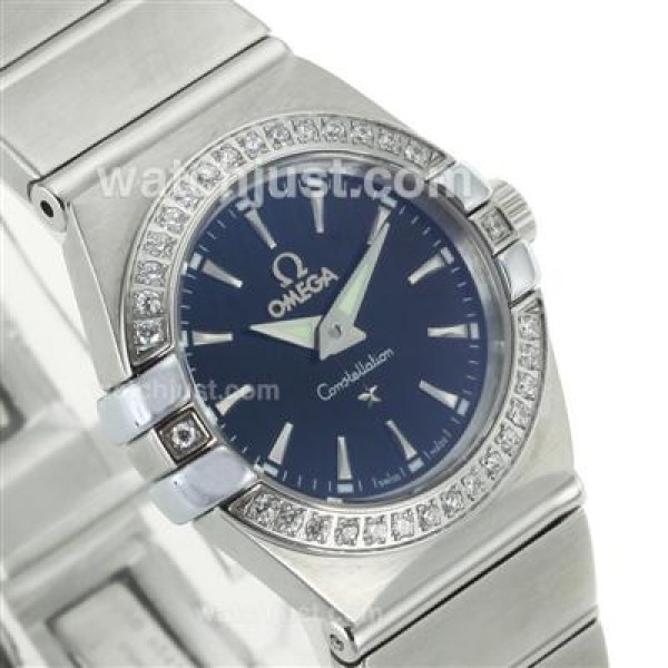 Omega Constellation Diamond Bezel Stick Markers with Black Dial-Same Chassis as ETA Version-Lady Size