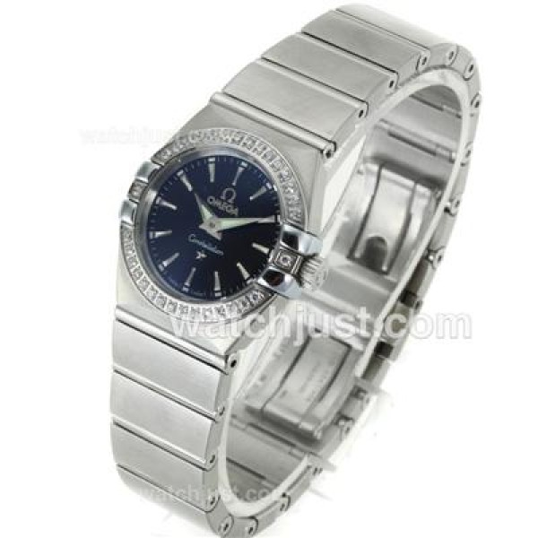 Omega Constellation Diamond Bezel Stick Markers with Black Dial-Same Chassis as ETA Version-Lady Size