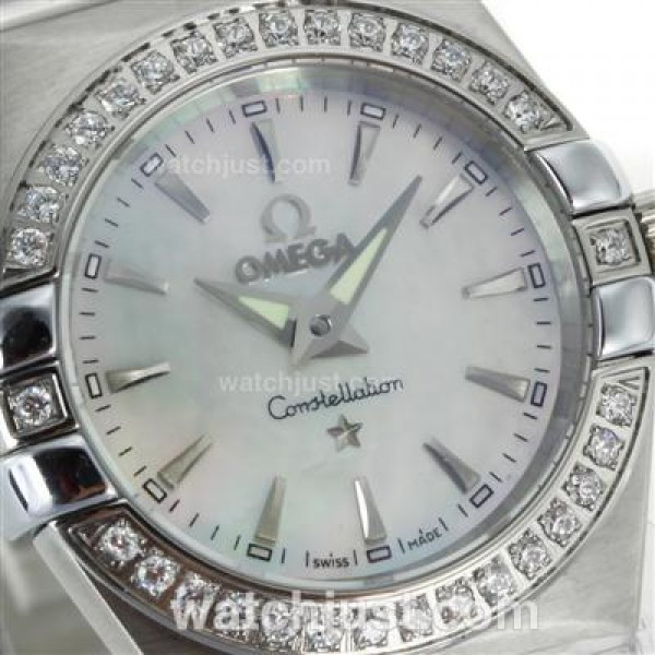 Omega Constellation Diamond Bezel Stick Markers with MOP Dial-Same Chassis as ETA Version-Lady Size
