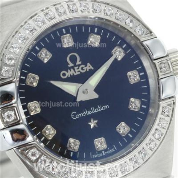 Omega Constellation Diamond Bezel and Markers with Black Dial-Same Chassis as ETA Version-Lady Size