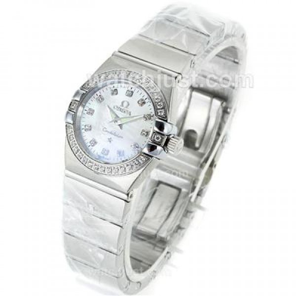 Omega Constellation Diamond Bezel and Markers with MOP Dial-Same Chassis as ETA Version-Lady Size
