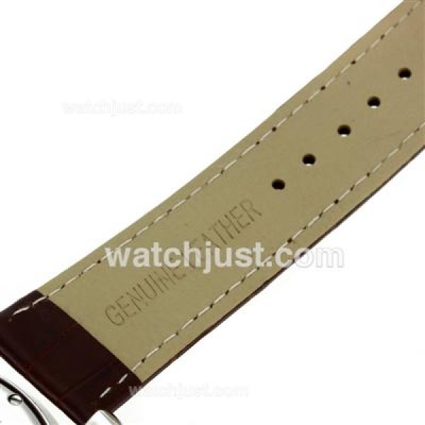 Montblanc Flyback Working Chronograph with White Dial-Leather Strap