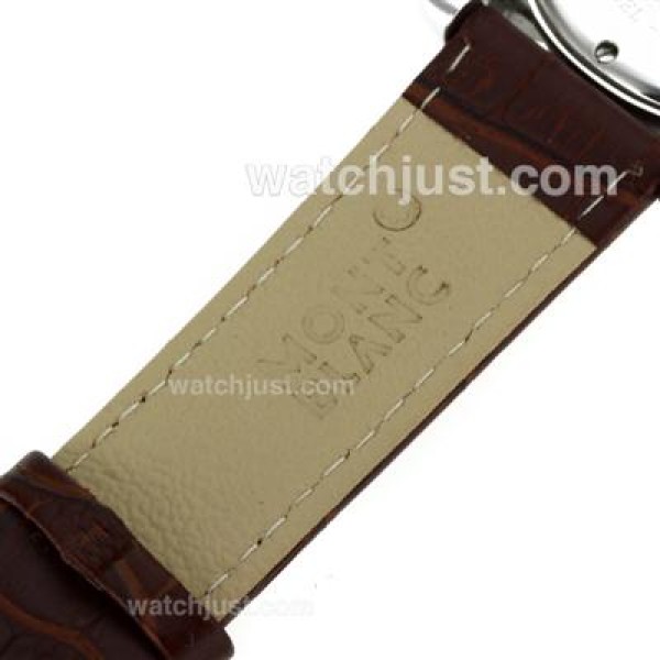 Montblanc Flyback Working Chronograph with White Dial-Leather Strap