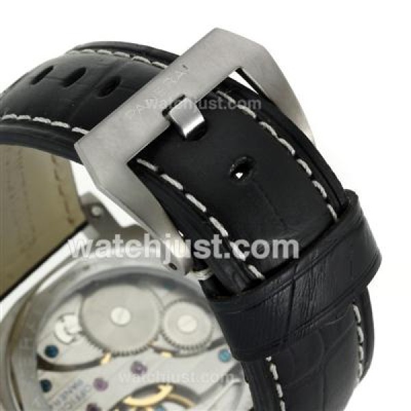 Panerai Luminor Marina Militare Unitas 6497 Movement Swan Neck with Green Markers-Leather Strap