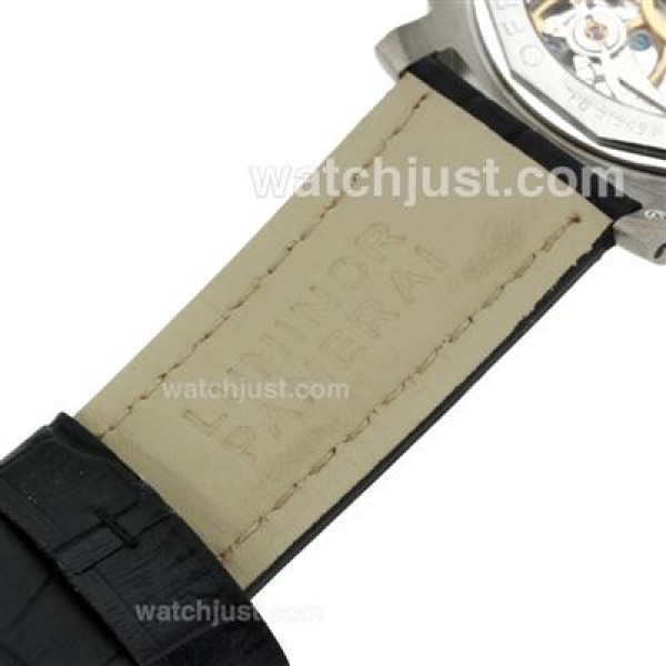 Panerai Luminor Marina Militare Unitas 6497 Movement Swan Neck with Green Markers-Leather Strap