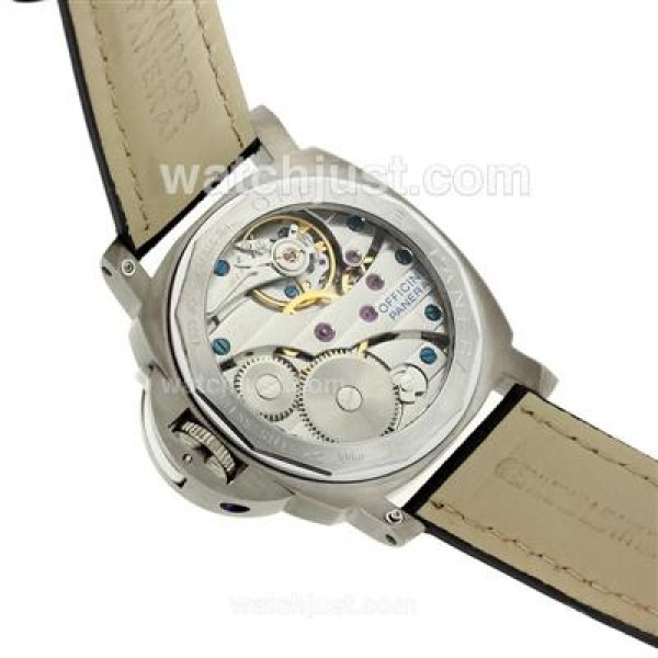 Panerai Luminor Marina Militare Unitas 6497 Movement Swan Neck with Green Markers-Leather Strap