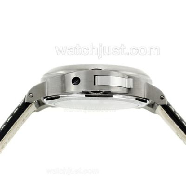Panerai Luminor Marina Militare Unitas 6497 Movement Swan Neck with Green Markers-Leather Strap