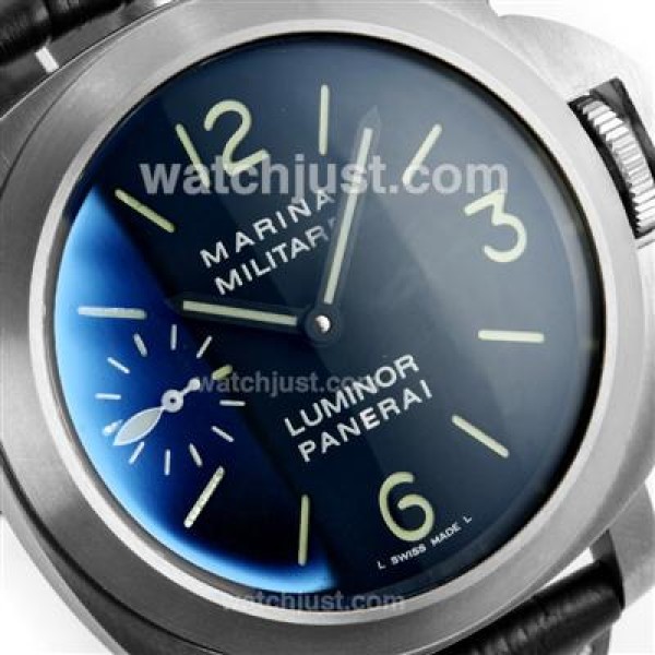 Panerai Luminor Marina Militare Unitas 6497 Movement Swan Neck with Green Markers-Leather Strap